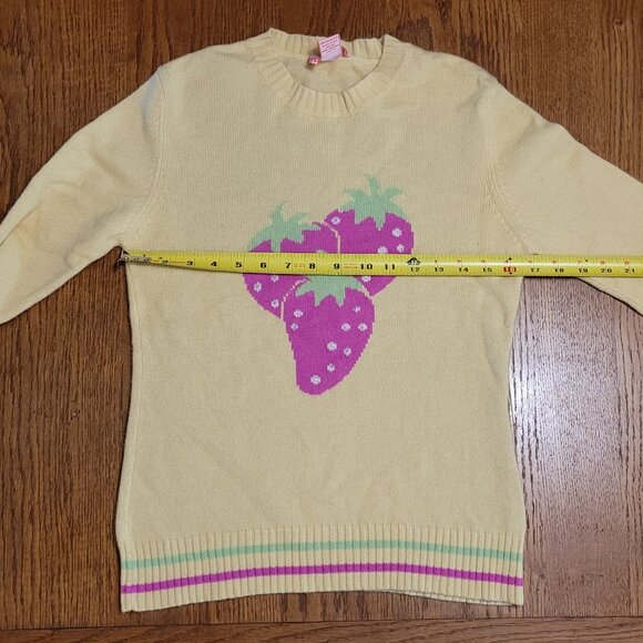 100% cashmere sweater with strawberry motif by Cochni, size 46/US 12 - Picture 2 of 9